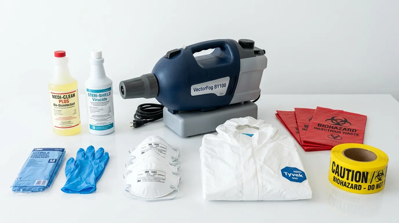 Professional biohazard remediation crew working in Sherwood Manor