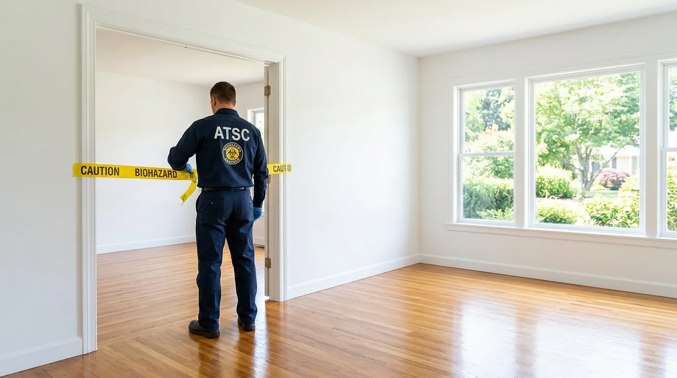 Certified biohazard cleanup crew performing Crime Scene Cleanup in Sherwood Manor